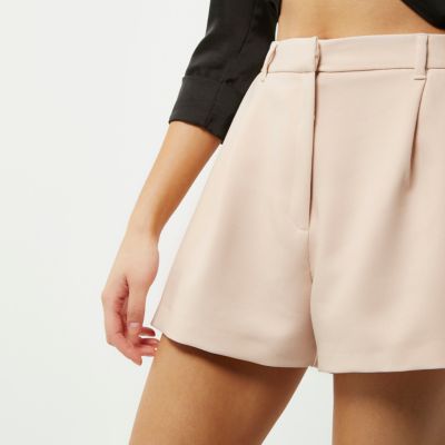 Light pink smart high waisted shorts